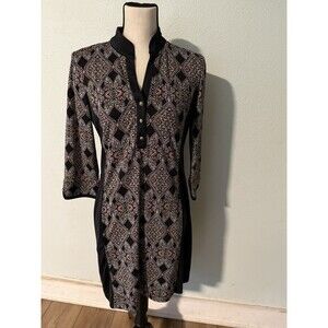 EP Pro Tour Tech Black Red 1/4 Zip Polo Golf Tennis Cabana Dress Womens Medium